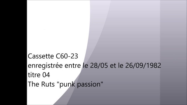 'C60-23 04 Brats \"punk fashion\" (au lieu de The Ruts \"punk passion\" écrit par erreur sur la vidéo)'
