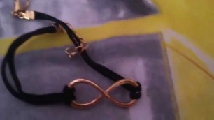 'Fashion Simple Charm Infinite Infinity Sign Punk Goth Chain Leather Bracelet'