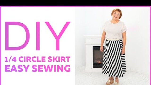 'How quickly sew a 1/4 circle skirt without a pattern?  Cutting, basting and fitting. Tutorial'
