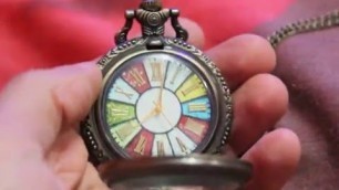 'buyincoins Fashion Hot Vintage Bronze Roma Numerals Punk Clock Chain Necklace Quartz Pocket Watch'