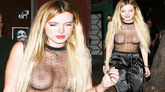 'Bella Thorne Flashes Bare B00BS In See Thru Top!'