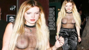 'Bella Thorne Flashes Bare B00BS In See Thru Top!'