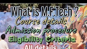 'What is Master of Fashion Technology (M.F. Tech)? All details'