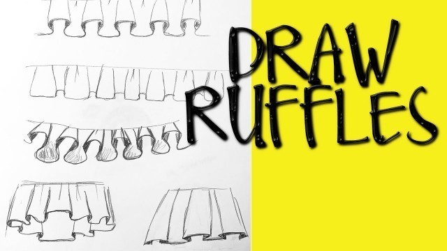'HOW TO DRAW RUFFLES Step by Step Pencil Drawing Tutorial. Guided realistic fashion illustration demo'