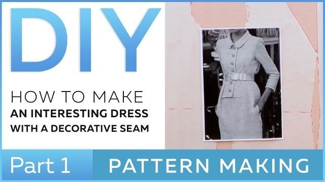 'DIY: How to make an interesting dress with a decorative seam. Pattern making.'